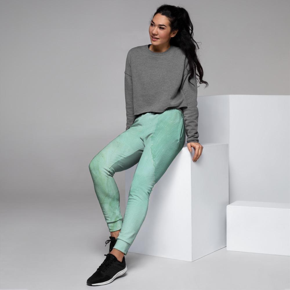 Teal Marble Women's Joggers-grizzshop