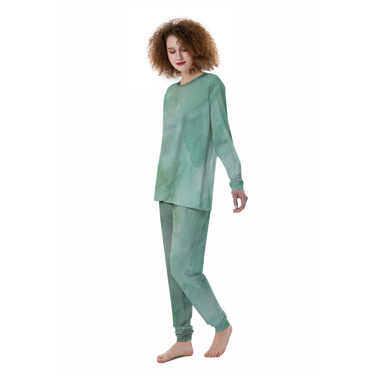 Teal Marble Women's Pajamas-grizzshop