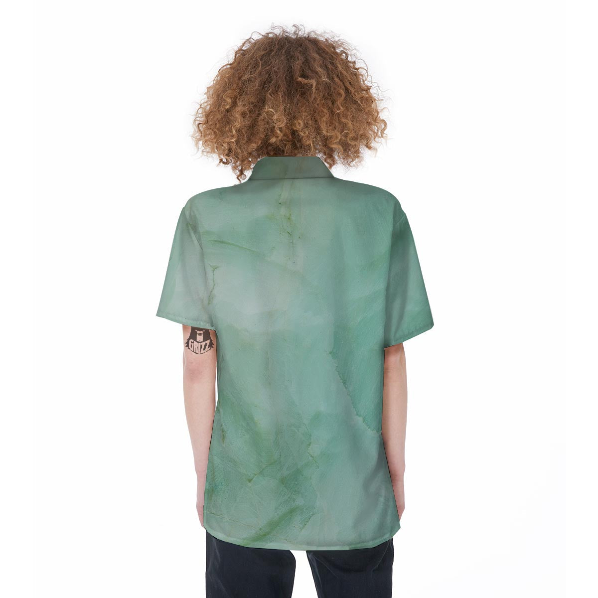 Teal Marble Women's Short Sleeve Shirts-grizzshop