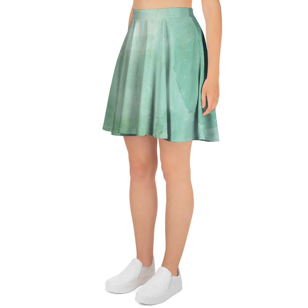 Teal Marble Women's Skirt-grizzshop
