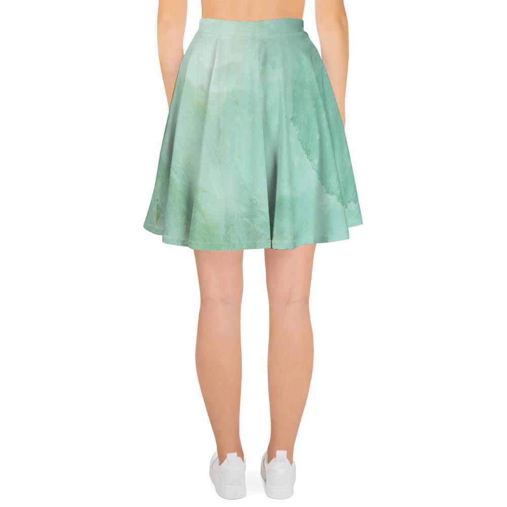 Teal Marble Women's Skirt-grizzshop