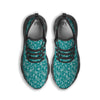 Teal Paisley Bandana Print Black Running Shoes-grizzshop