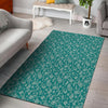 Teal Paisley Bandana Print Floor Mat-grizzshop