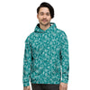 Teal Paisley Bandana Print Men's Hoodie-grizzshop