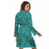 Teal Paisley Bandana Print Women's Robe-grizzshop