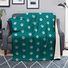 Teal Paw Print Blanket-grizzshop