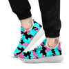 Teal Pink And Black Camouflage Print White Athletic Shoes-grizzshop