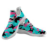 Teal Pink And Black Camouflage Print White Athletic Shoes-grizzshop