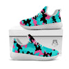 Teal Pink And Black Camouflage Print White Athletic Shoes-grizzshop