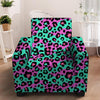 Teal Pink Leopard Armchair Cover-grizzshop