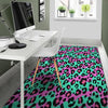 Teal Pink Leopard Floor Mat-grizzshop