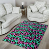 Teal Pink Leopard Floor Mat-grizzshop