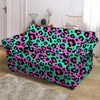 Teal Pink Leopard Loveseat Cover-grizzshop