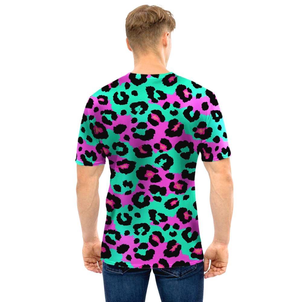 Teal Pink Leopard Men T Shirt-grizzshop