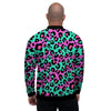 Teal Pink Leopard Men's Bomber Jacket-grizzshop