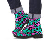 Teal Pink Leopard Men's Boots-grizzshop