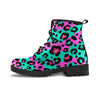 Teal Pink Leopard Men's Boots-grizzshop