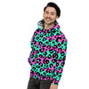 Teal Pink Leopard Men's Hoodie-grizzshop