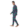 Teal Pink Leopard Men's Pajamas-grizzshop