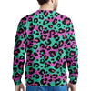 Teal Pink Leopard Men's Sweatshirt-grizzshop