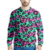 Teal Pink Leopard Men's Sweatshirt-grizzshop