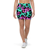 Teal Pink Leopard Mini Skirt-grizzshop