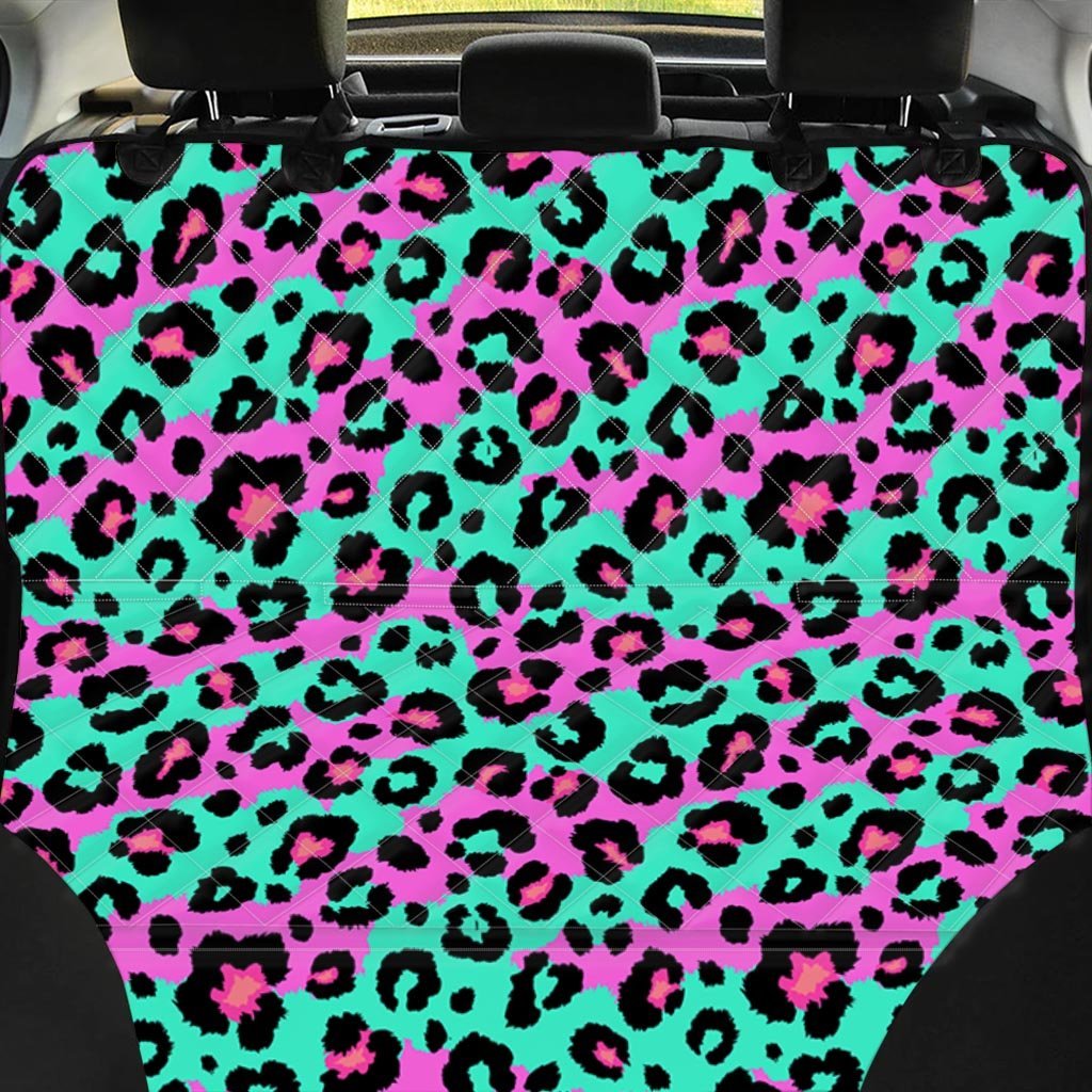 Teal Pink Leopard Pet Car Seat Cover-grizzshop