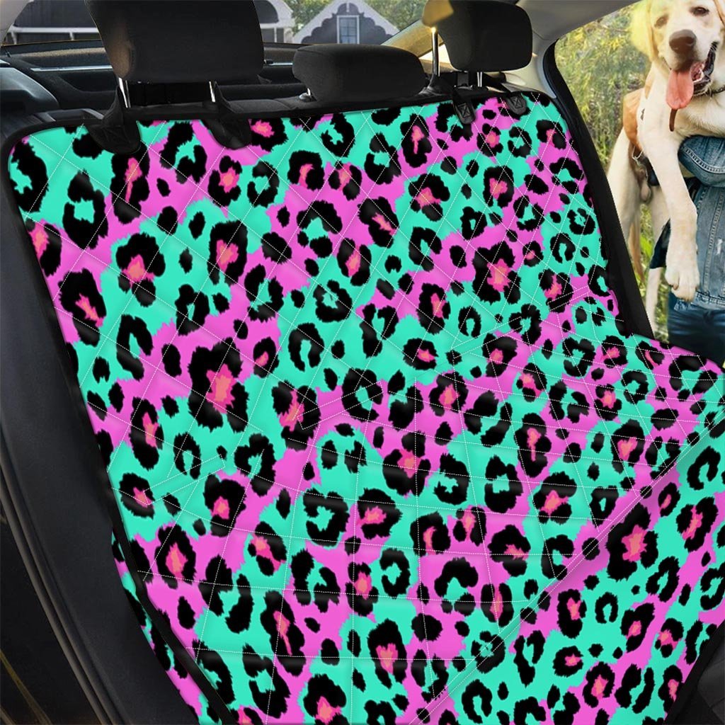 Teal Pink Leopard Pet Car Seat Cover-grizzshop