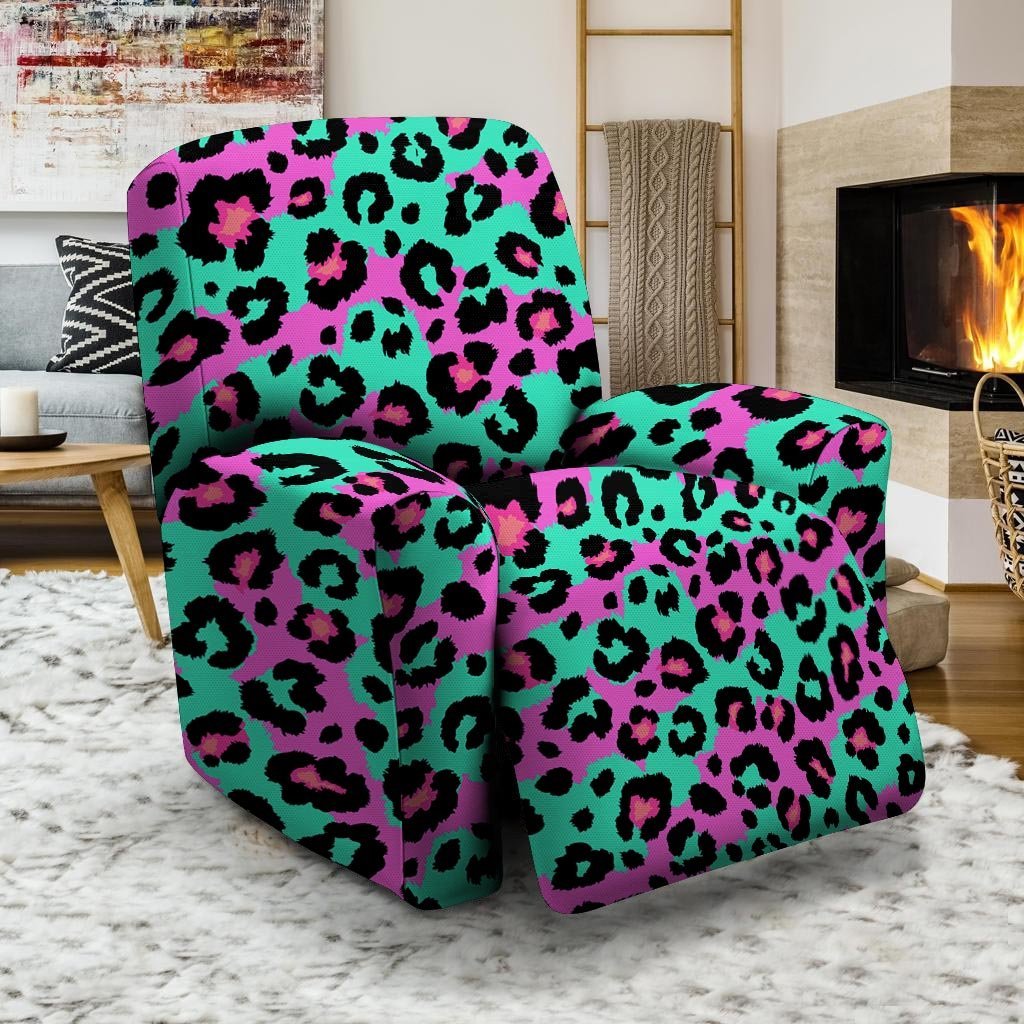 Teal Pink Leopard Recliner Cover-grizzshop