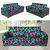 Teal Pink Leopard Sofa Cover-grizzshop