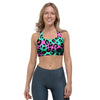 Teal Pink Leopard Sports Bra-grizzshop