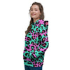 Teal Pink Leopard Women's Hoodie-grizzshop