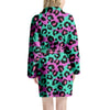 Teal Pink Leopard Women's Robe-grizzshop