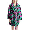 Teal Pink Leopard Women's Robe-grizzshop