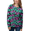 Teal Pink Leopard Women's Sweatshirt-grizzshop