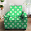 Teal Polka Dot Armchair Cover-grizzshop