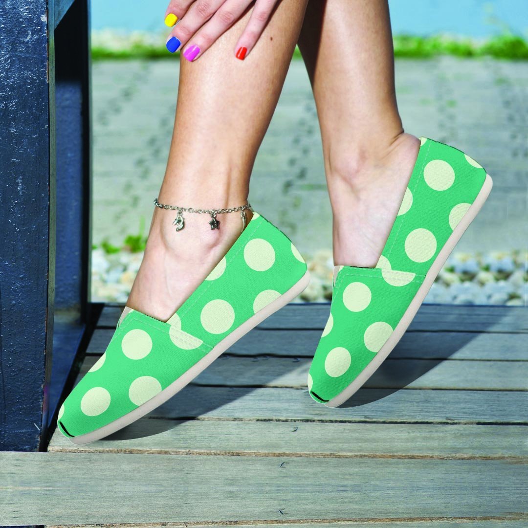 Teal Polka Dot Canvas Shoes-grizzshop