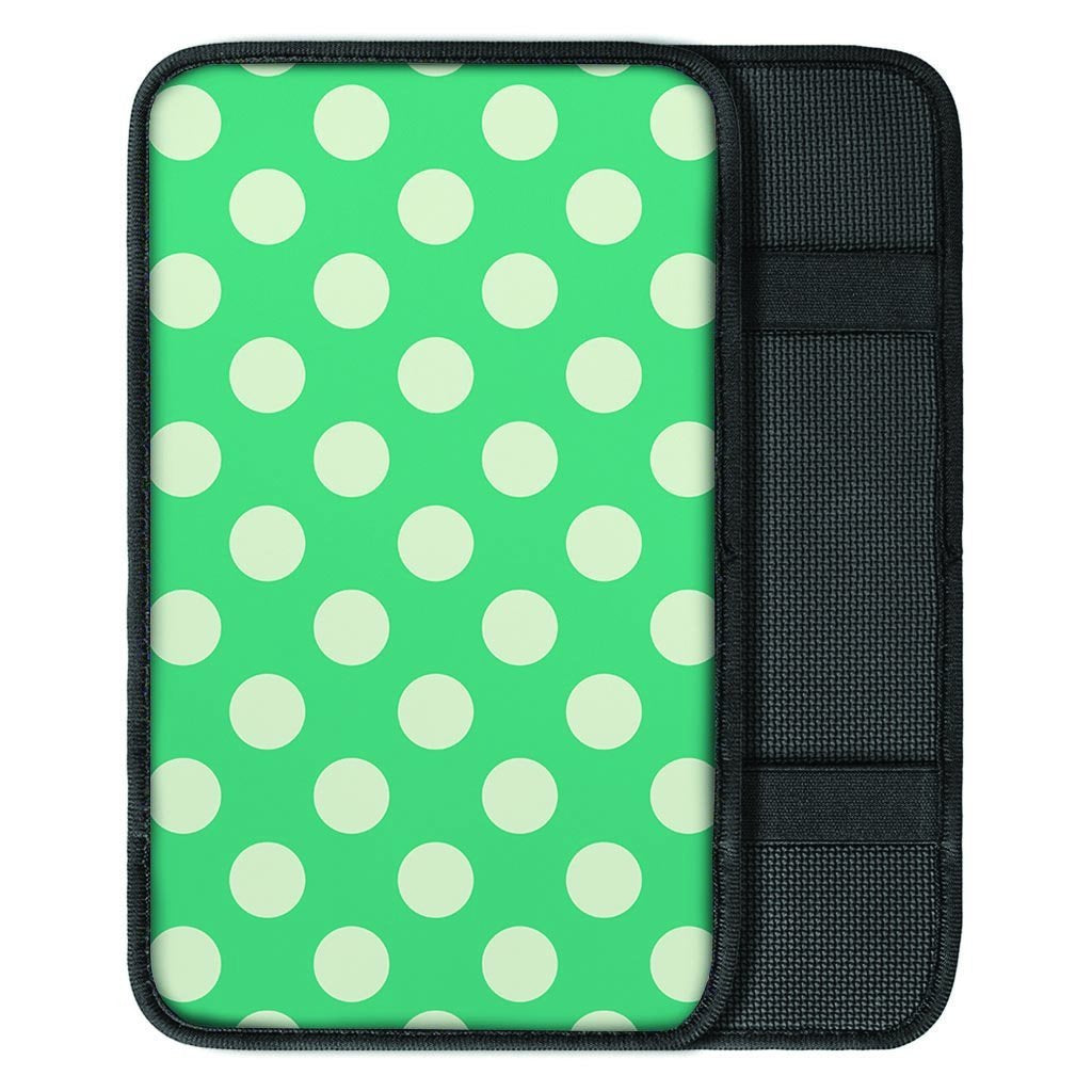 Teal Polka Dot Car Console Cover-grizzshop