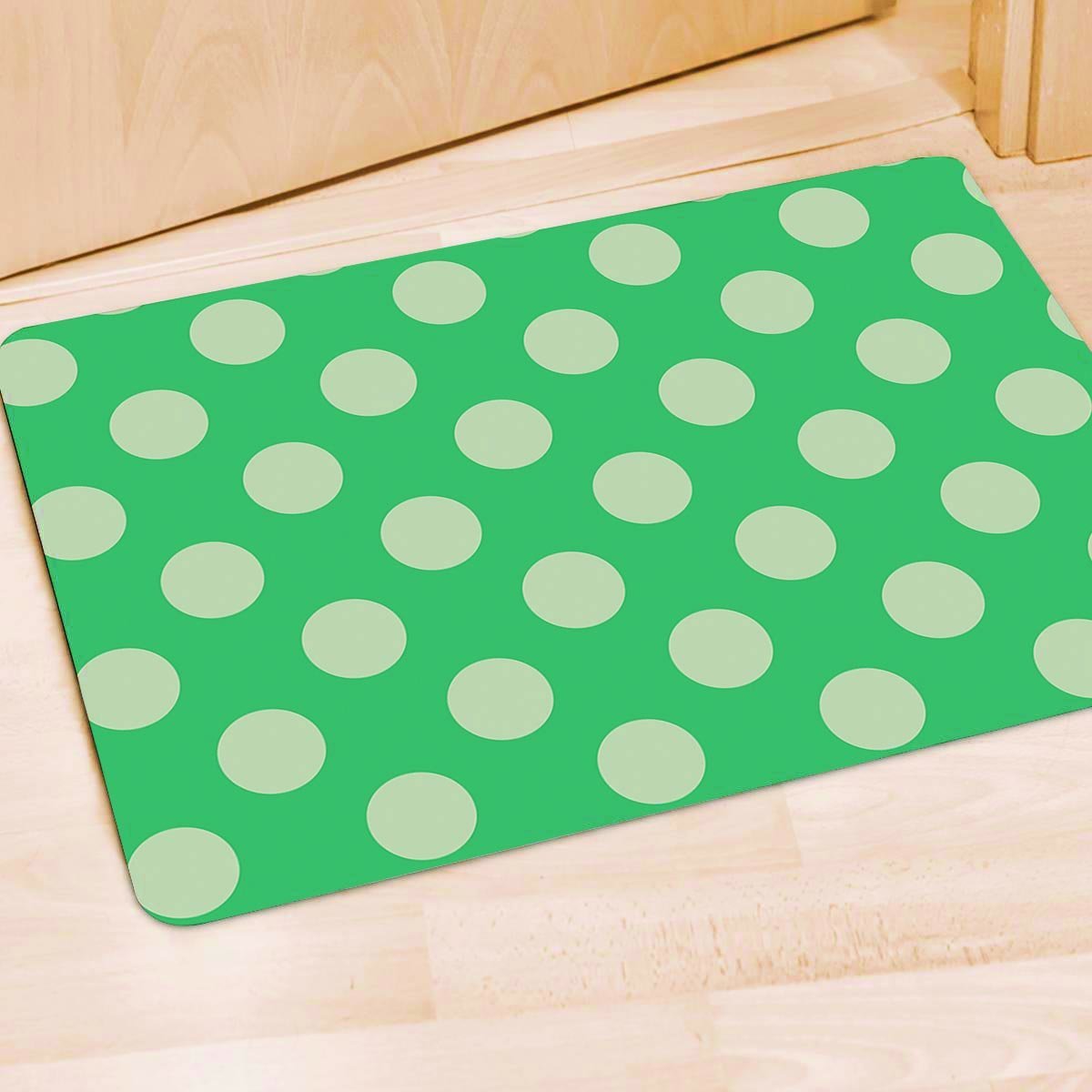 Teal Polka Dot Door Mat-grizzshop