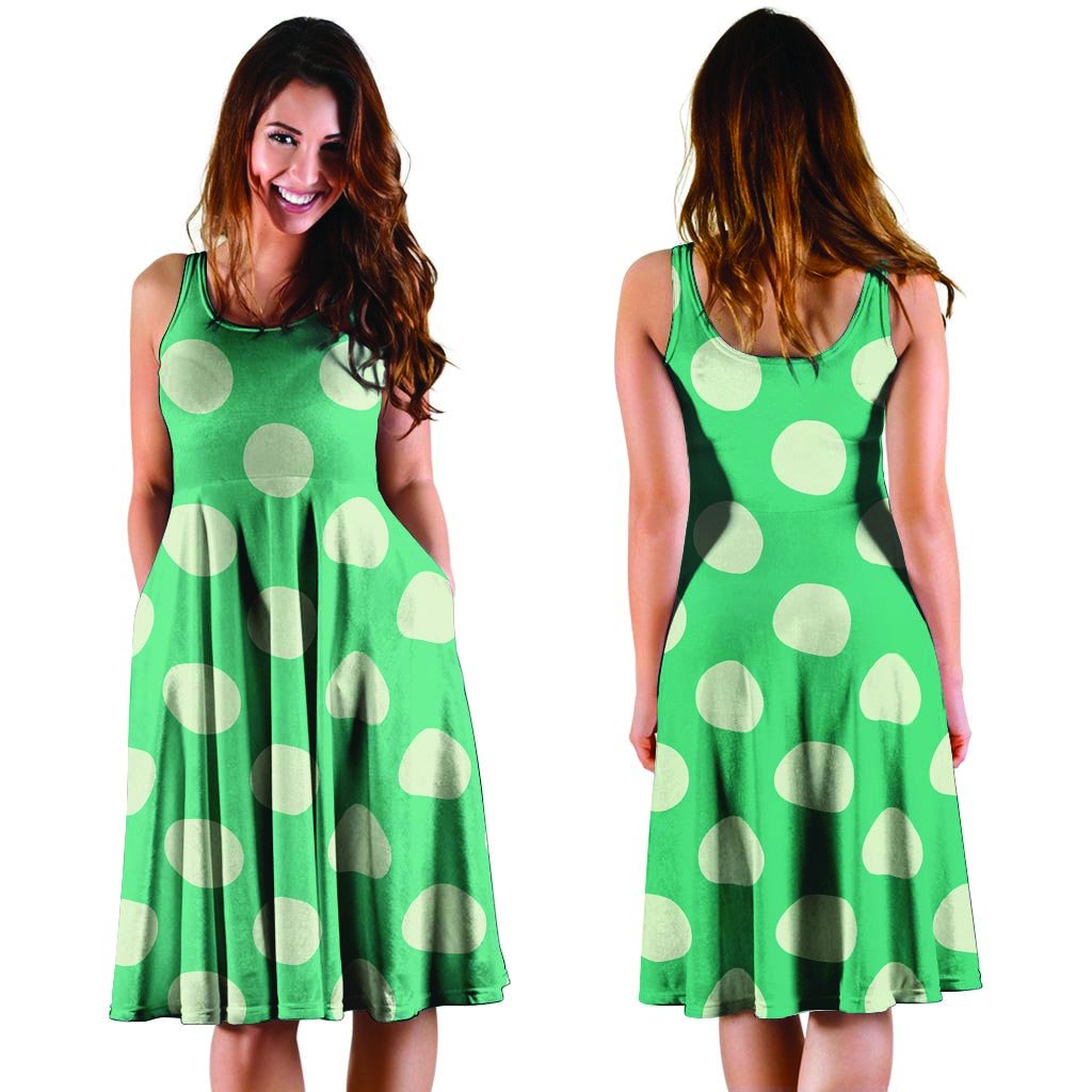 Teal Polka Dot Dress-grizzshop