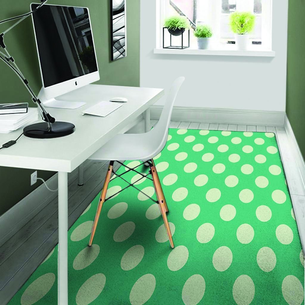 Teal Polka Dot Floor Mat-grizzshop
