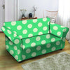 Teal Polka Dot Loveseat Cover-grizzshop