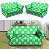 Teal Polka Dot Loveseat Cover-grizzshop