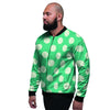 Teal Polka Dot Men's Bomber Jacket-grizzshop