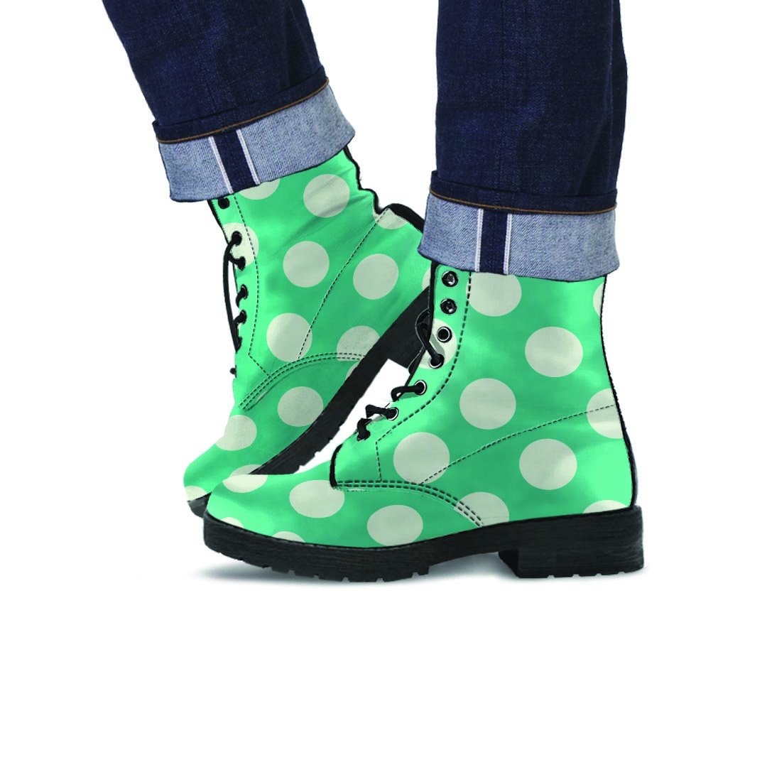 Teal Polka Dot Men's Boots-grizzshop