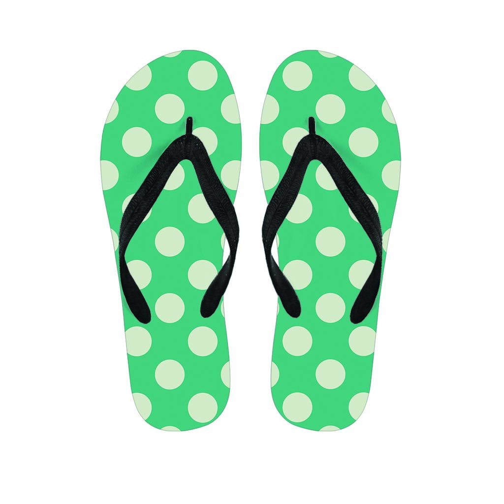 Teal Polka Dot Men's Flip Flops-grizzshop