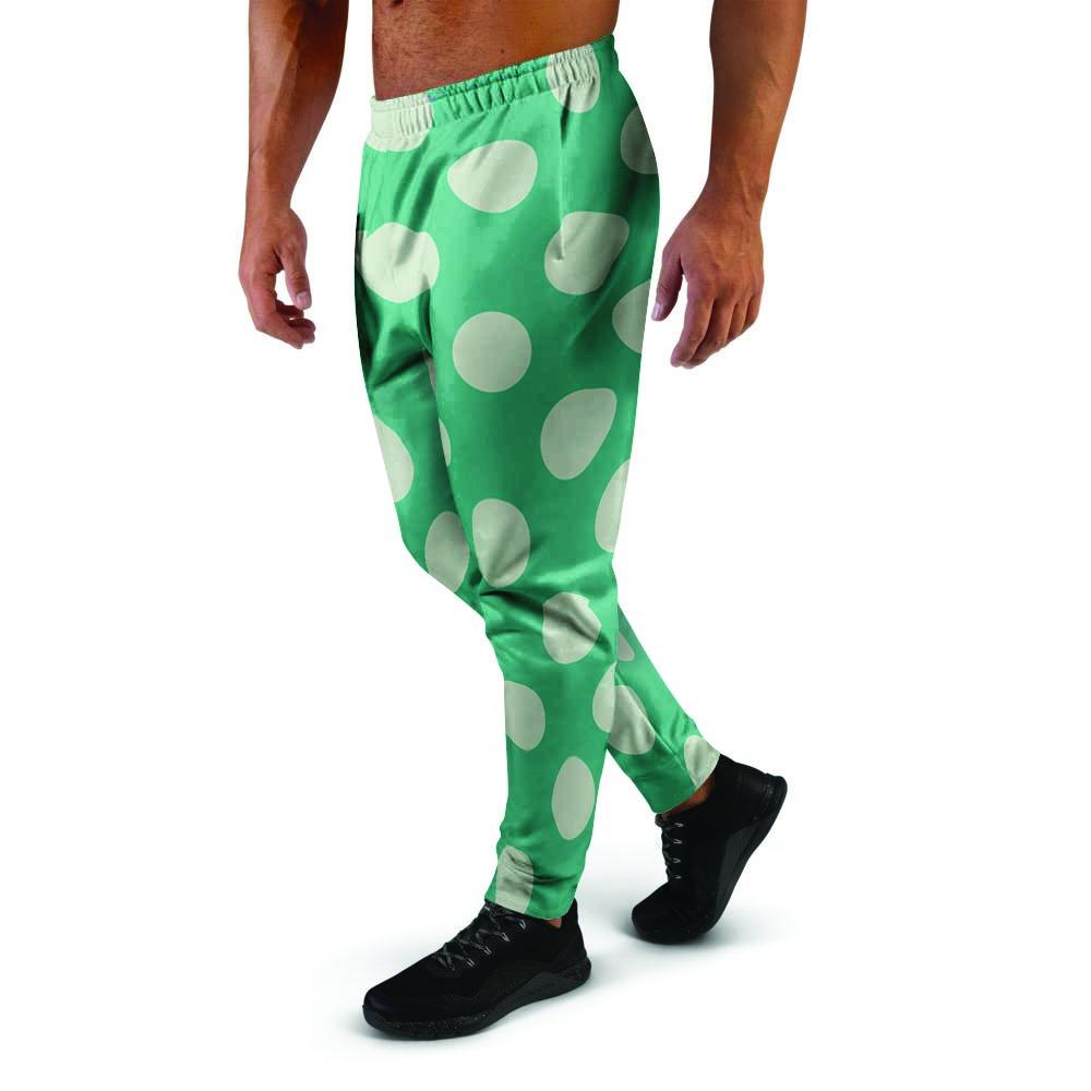 Teal Polka Dot Men's Joggers-grizzshop