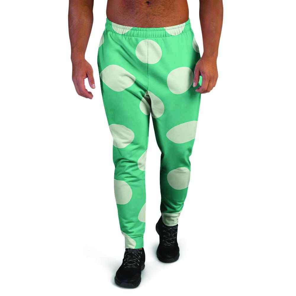 Teal Polka Dot Men's Joggers-grizzshop