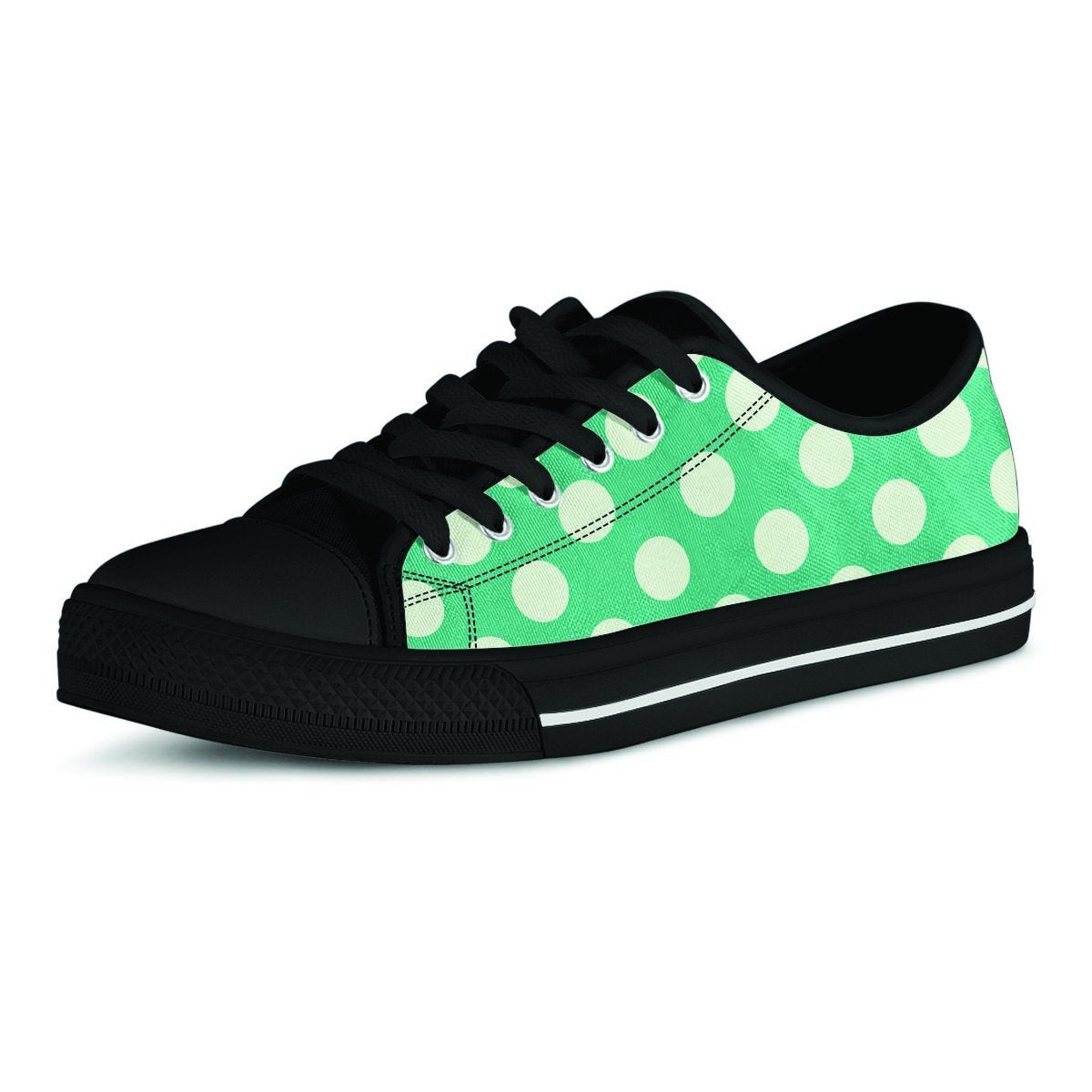 Teal Polka Dot Men's Low Top Shoes-grizzshop