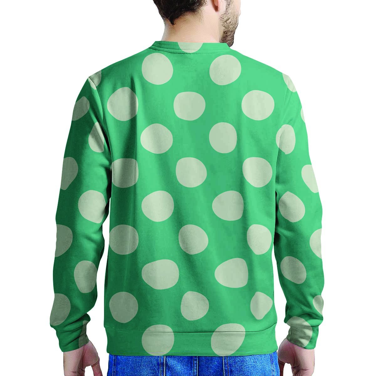 Teal Polka Dot Men's Sweatshirt-grizzshop